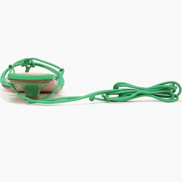 Veronica Beard Foley Ankle Tie Sandal Jungle Green - Picture 5 of 14